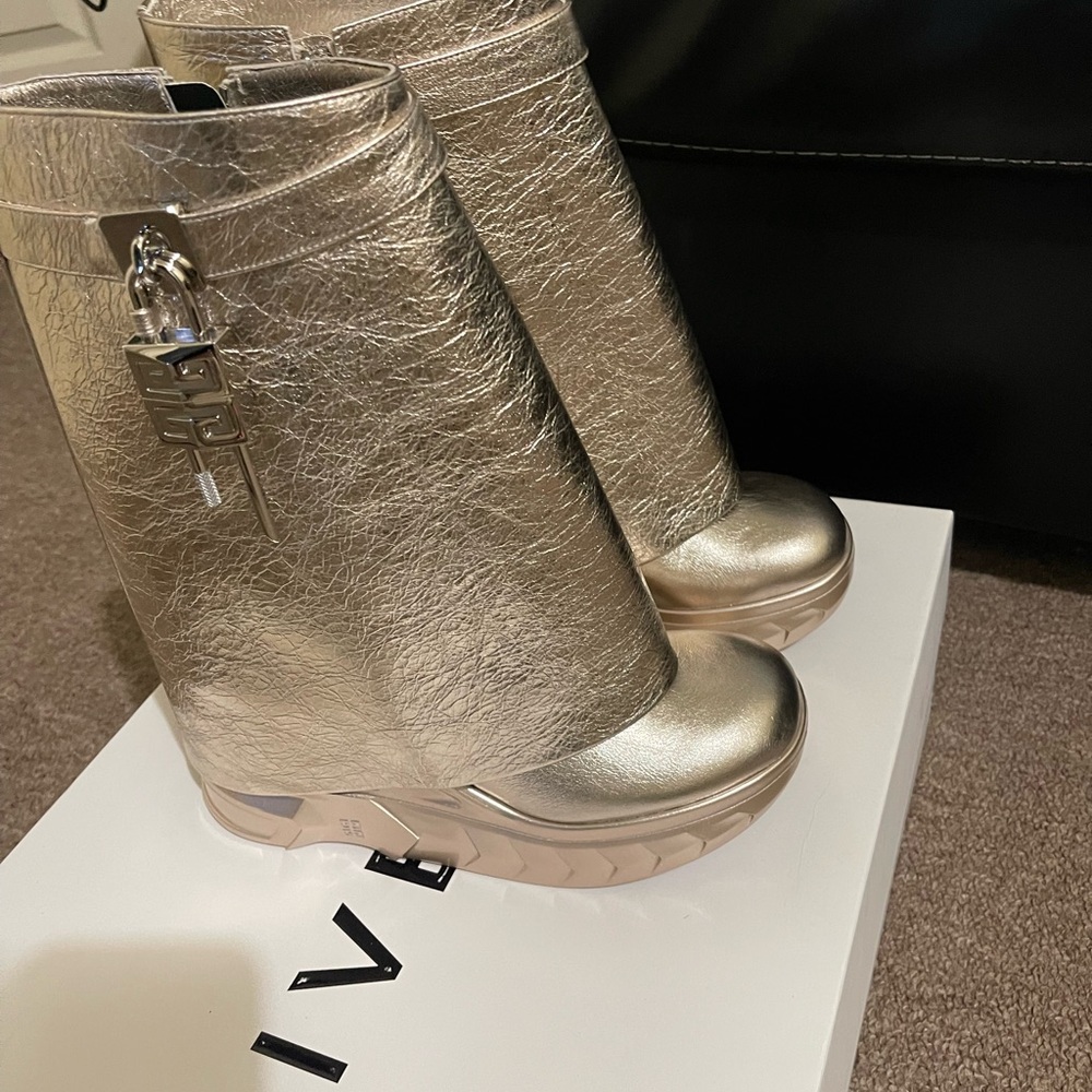 Givenchy Metallic Gold Heeled Boots